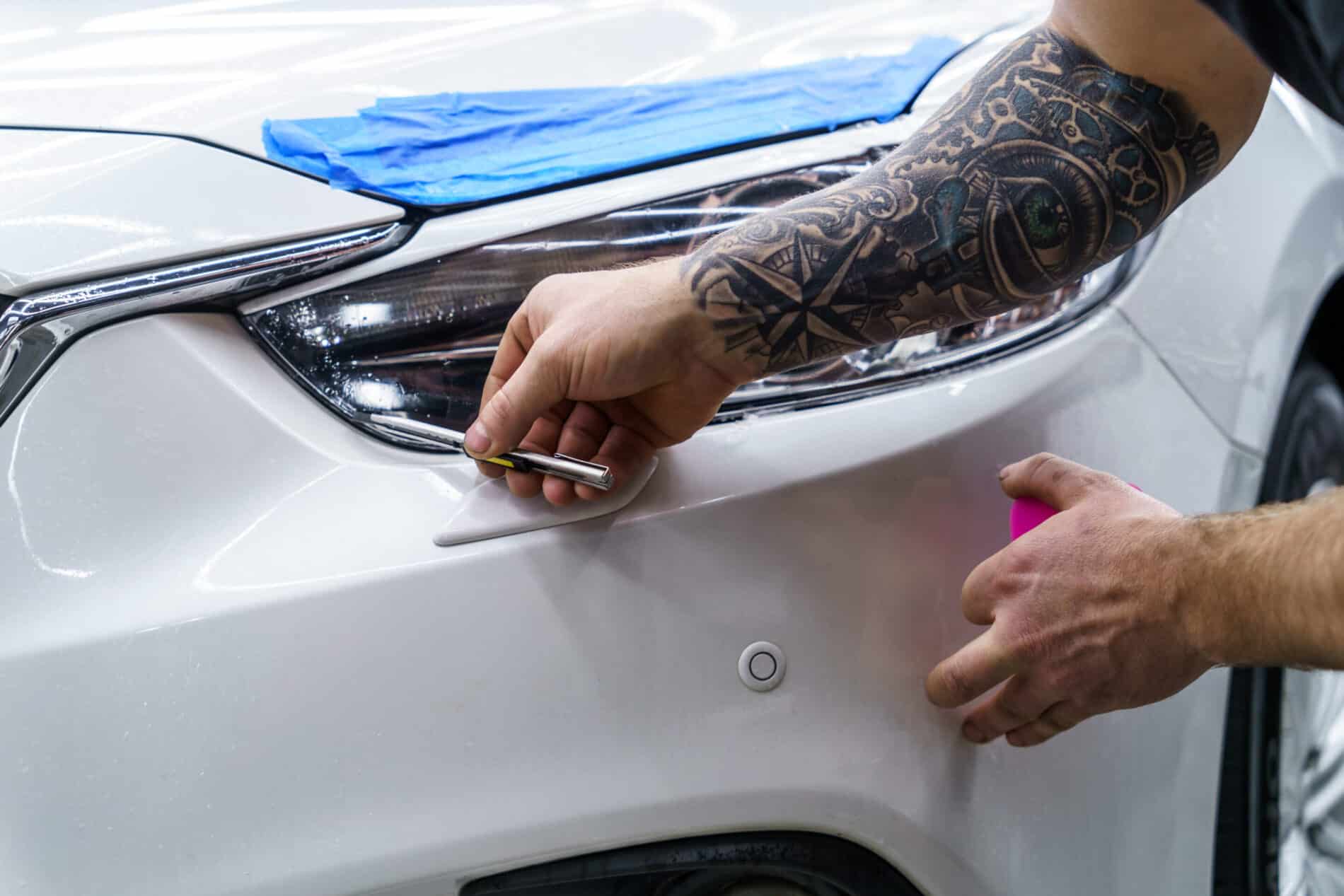 sticker of a protective film on the headlight of a 2024 12 07 12 11 31 utc scaled